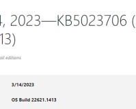 微软 Win11 22H2 正式版 Build 22621.1413（KB5023706）发布
