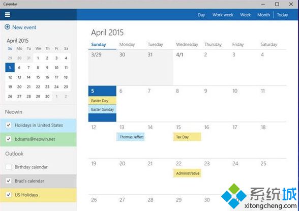 Windows10 Build 10051版《日历》应用大幅改进