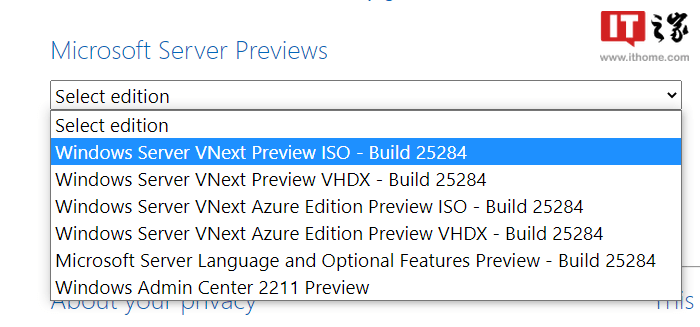 微软 Windows Server VNext 预览版 25284 发布