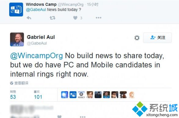 Gabriel Aul：新的Win10 Mobile/PC候选版本更新正在内测中
